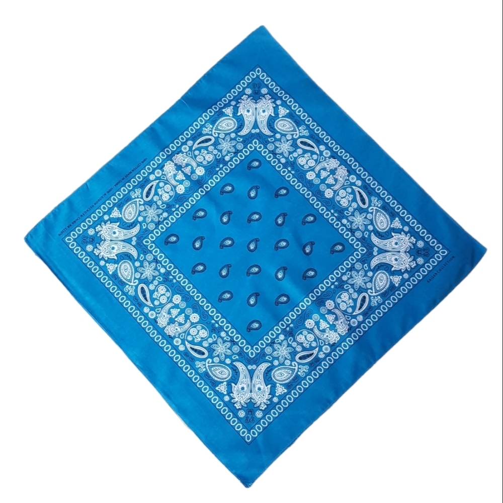 3 Piece Classic Bandana Scarf for Hair Neck and Head New Turquoise 100% Cotton - Picture 8 of 8